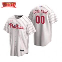 Philadelphia Phillies Custom White Home Replica Jersey