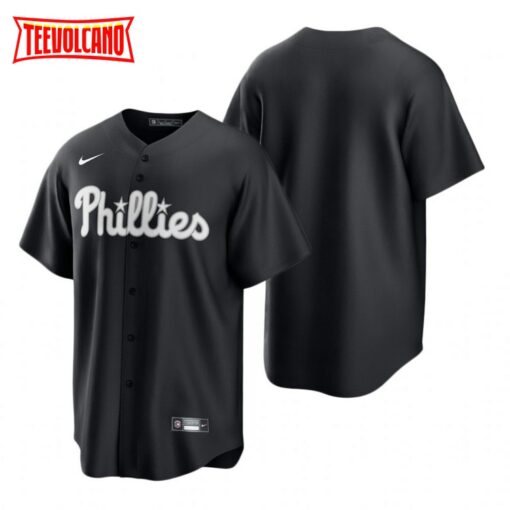Philadelphia Phillies Team Black White Fashion Replica Jersey
