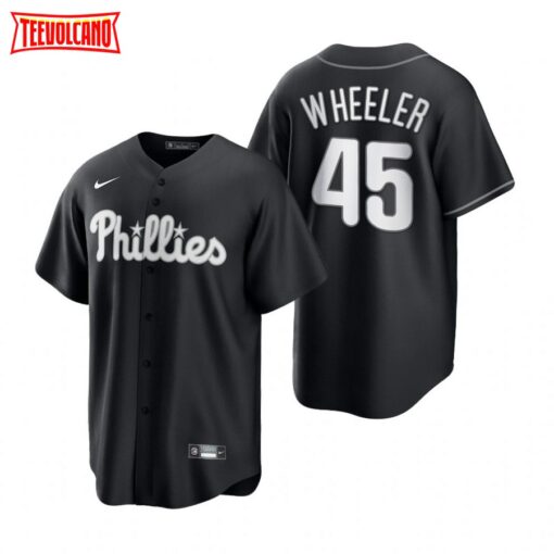 Philadelphia Phillies Zack Wheeler Black White Fashion Replica Jersey