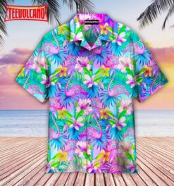 Pink Flamingo Tropical Aloha Hawaiian Shirt