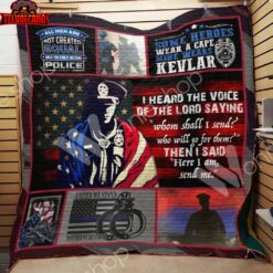 Police Officer 3D Customized Quilt Blanket