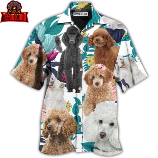 Poodle Lovely Tropical Leaf Hawaiian Shirt