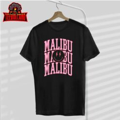 Preppy Varsity Pink Malibu California for Women Teen Girls T-Shirt