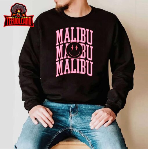 Preppy Varsity Pink Malibu California for Women Teen Girls T-Shirt