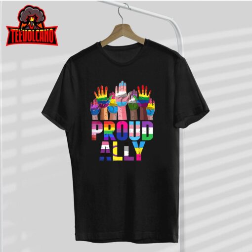 Proud Ally – For Gay Pride Month Transgender Flag Distressed T-Shirt