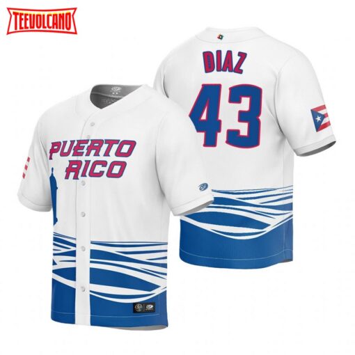 Puerto Rico Alexis Diaz White 2023 World Baseball Classic Jersey