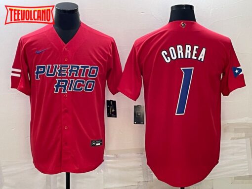 Puerto Rico Carlos Correa Red 2023 World Baseball Classic Jersey