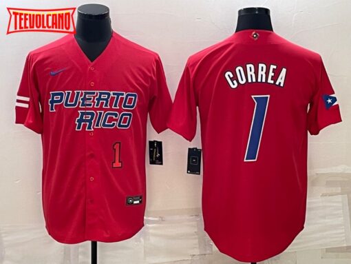 Puerto Rico Carlos Correa Red Red 2023 World Baseball Classic Jersey