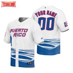 Puerto Rico Custom White 2023 World Baseball Classic Jersey