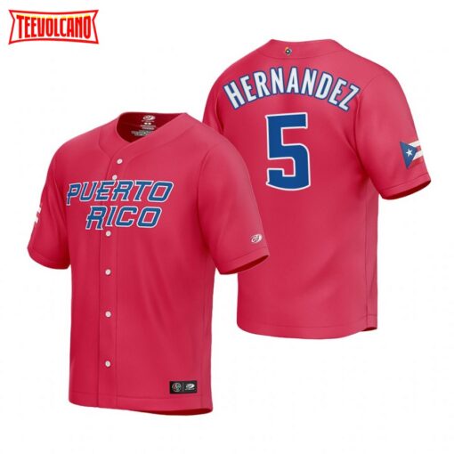 Puerto Rico Enrique Hernandez Red 2023 World Baseball Classic Jersey