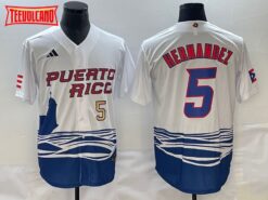 Puerto Rico Enrique Hernandez White Gold 2023 World Baseball Classic Jersey