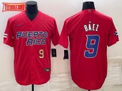 Puerto Rico Javier Baez Red Gold 2023 World Baseball Classic Jersey