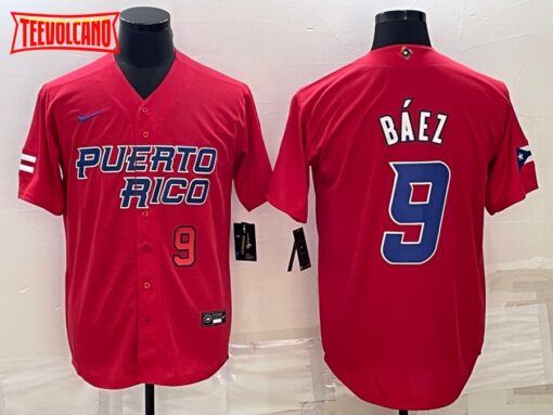 Puerto Rico Javier Baez Red Red 2023 World Baseball Classic Jersey