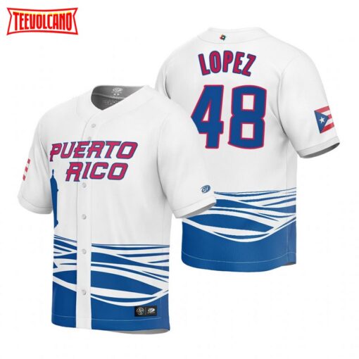 Puerto Rico Jorge Lopez White 2023 World Baseball Classic Jersey