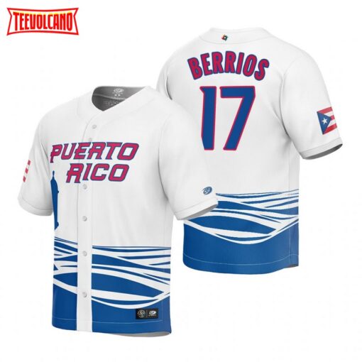 Puerto Rico Jose Berrios White 2023 World Baseball Classic Jersey