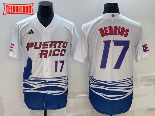 Puerto Rico Jose Berrios White Royal 2023 World Baseball Classic Jersey