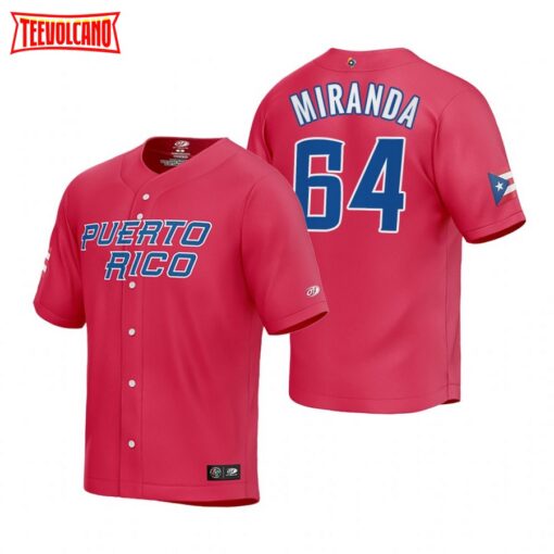 Puerto Rico Jose Miranda Red 2023 World Baseball Classic Jersey