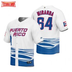 Puerto Rico Jose Miranda White 2023 World Baseball Classic Jersey