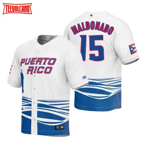 Puerto Rico Martin Maldonado White 2023 World Baseball Classic Jersey