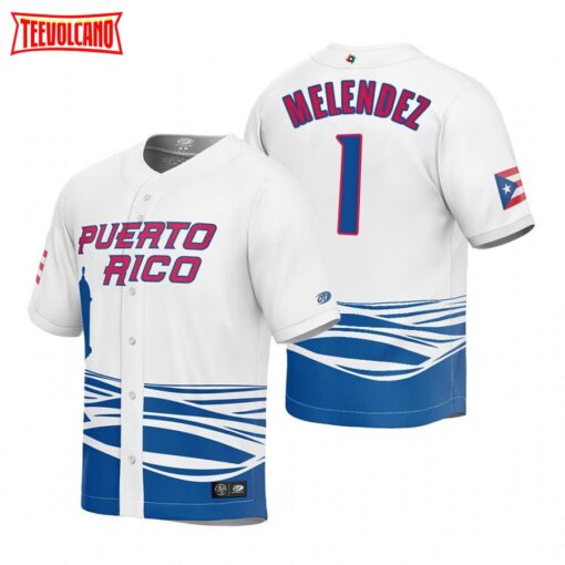 Puerto Rico MJ Melendez White 2023 World Baseball Classic Jersey