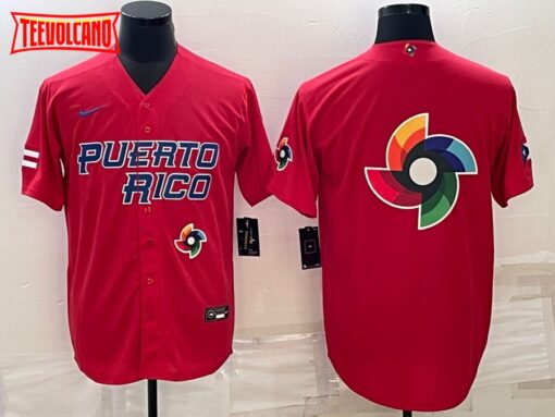 Puerto Rico Red 2023 World Baseball Classic Jersey with Big Logo