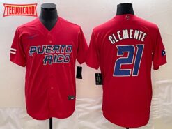 Puerto Rico Roberto Clemente Red 2023 World Baseball Classic Jersey