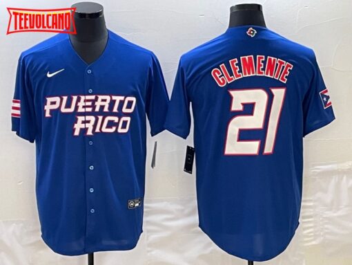 Puerto Rico Roberto Clemente Royal 2023 World Baseball Classic Jersey