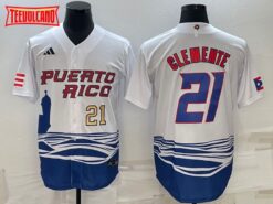 Puerto Rico Roberto Clemente White Gold 2023 World Baseball Classic Jersey