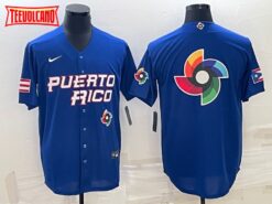 Puerto Rico Royal 2023 World Baseball Classic Jersey with Big Logo