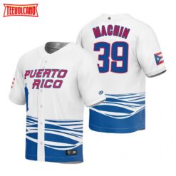 Puerto Rico Vimael Machin White 2023 World Baseball Classic Jersey