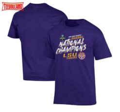 Purple LSU Tigers 2023 NCAA Men’s Baseball College World Series Champions Slant T-Shirt