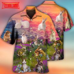 Rabbit Beautiful Floral Grass Hawaiian Shirt