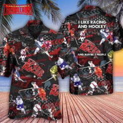 Racing I Like Racing And Hockey Hawaiian Shirt