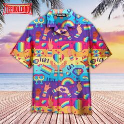 Rainbow LGBT Rights Symbols Hawaiian Shirt