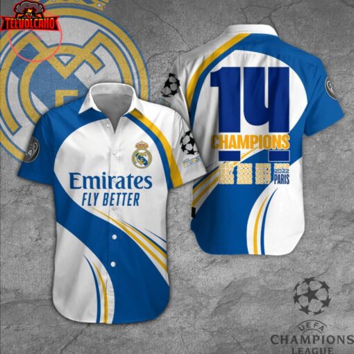 Real Madrid 14 Champions Paris 2022 Hawaiian Shirt