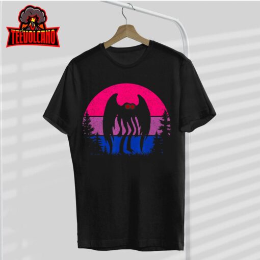 Retro Bi Mothman Bisexual Pride Point pleasant Cryptid T-Shirt