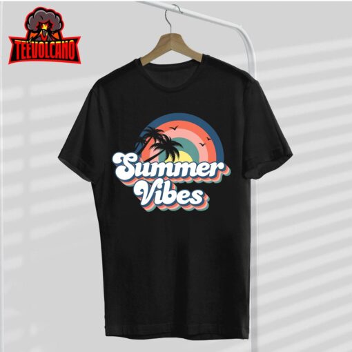 Retro Groovy Summer Vibes For Women Men Kids Summer Vacation T-Shirt