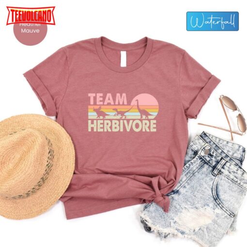 Retro Herbivore Team Dinosaur T-Shirt, Vegan Dinosaur T-Shirt