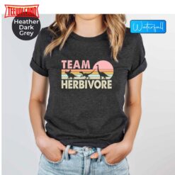 Retro Herbivore Team Dinosaur T-Shirt, Vegan Dinosaur T-Shirt