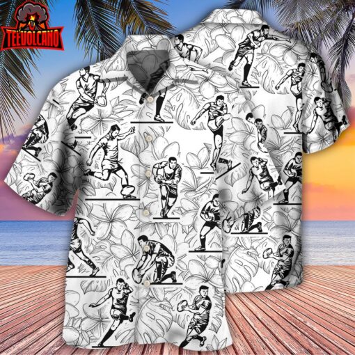 Rugby Tropical Leaf Ball Games Hawaiian Shirt