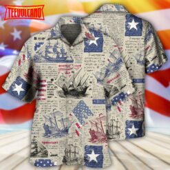 Sailing US Flag Independence Day Hawaiian Shirt