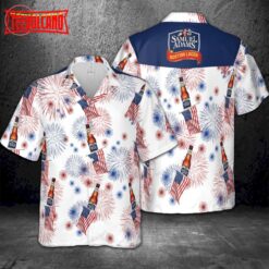 Samuel Adams American Flag Fireworks Hawaiian Shirt