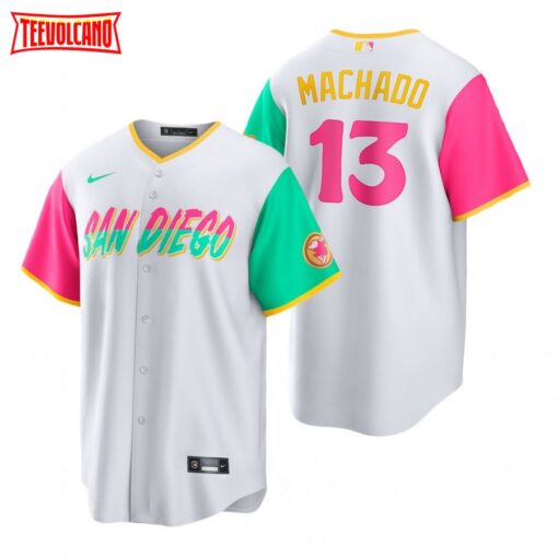 San Diego Padres Manny Machado White 2022 City Connect Replica Jersey