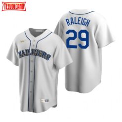 Seattle Mariners Cal Raleigh White Cooperstown Collection Jersey