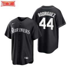 Seattle Mariners Julio Rodriguez Black White Fashion Replica Jersey