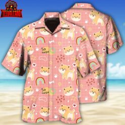 Shiba Inu Cute Cainbow Hawaiian Shirt