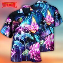 Skull Butterfly Flower Dream Lighting Hawaiian Shirt