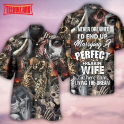 Skull Marrying A Perfect Wife Hawaiian Shirt