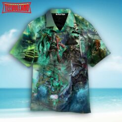 Skull Pirates And Ghost Ships Halloween Hawaiian Shirt