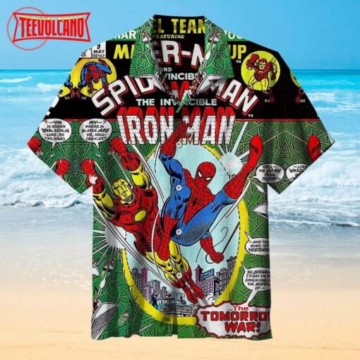 Spider Man Meets Iron Man Hawaiian Shirt